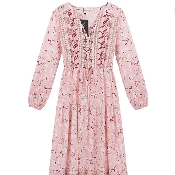 Light Weight Pink Printed Dress - Picture 2 of 3